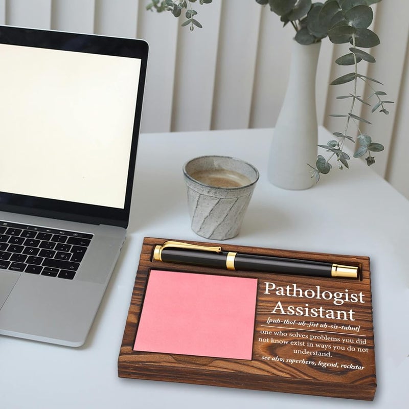 CWGOTC Pathologist Assistant Gifts, Wooden Sticky Note Holder for Desk, Appreciation Gifts for Medical Assistants, Graduation, Birthday, Christmas, Self-Stick Note Pad Organizer YCB55 - Image 3